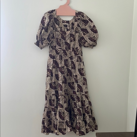 Ulla Johnson Dresses & Skirts - Ulla Johnson Cream Maxi Dress with Black & Brown Fan Motif